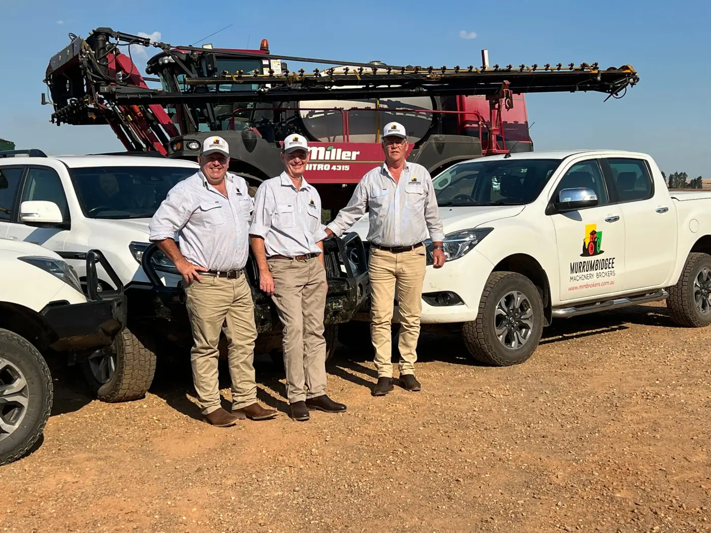 The MMB team on-farm with used machinery